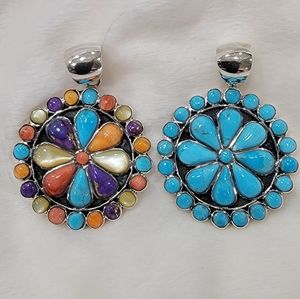 Gorgeous Pendants. Turquoise, Sterling Silver, and multiple stones.